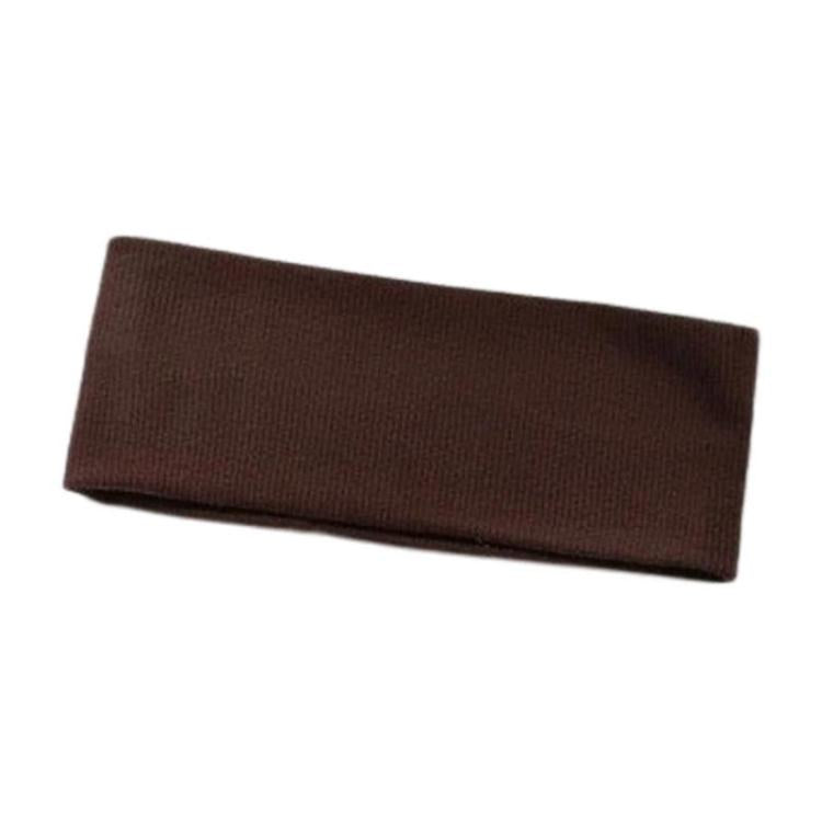 18.5 x 8cm Knitted Striped Sports Headband Wide Edge Face Washing Hair Band — White