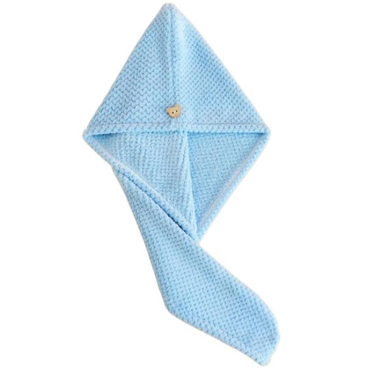Thickened Absorbent Coral Fleece Hair Drying Cap — Dark Gray