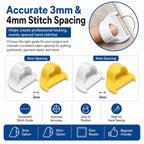 4Pcs Sewing Finger Spacer Guide Set Even Stitch Spacing Tool for Hand Sewing, Quilt Template Ruler for Consistent Stitching Includes 3mm & 4mm Gauges — view 2