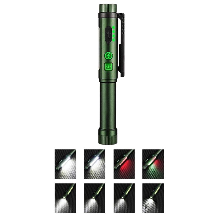 Multifunctional Dual Magnetic Pen Clip Flashlight, Outdoor Portable Inspection Work Pen Light — Black