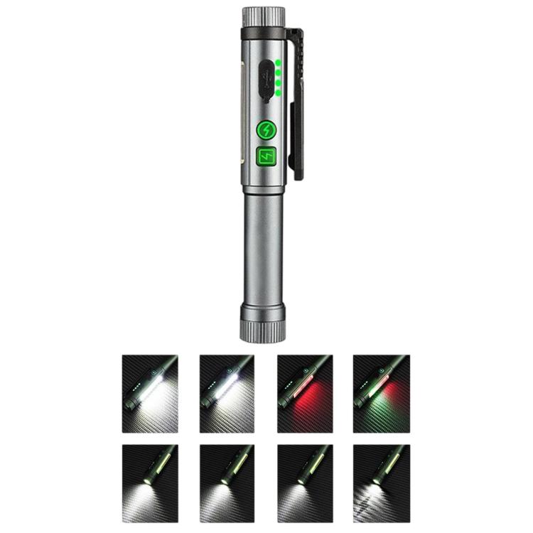 Multifunctional Dual Magnetic Pen Clip Flashlight, Outdoor Portable Inspection Work Pen Light — Red