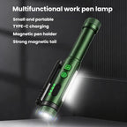 Multifunctional Dual Magnetic Pen Clip Flashlight, Outdoor Portable Inspection Work Pen Light — Grey