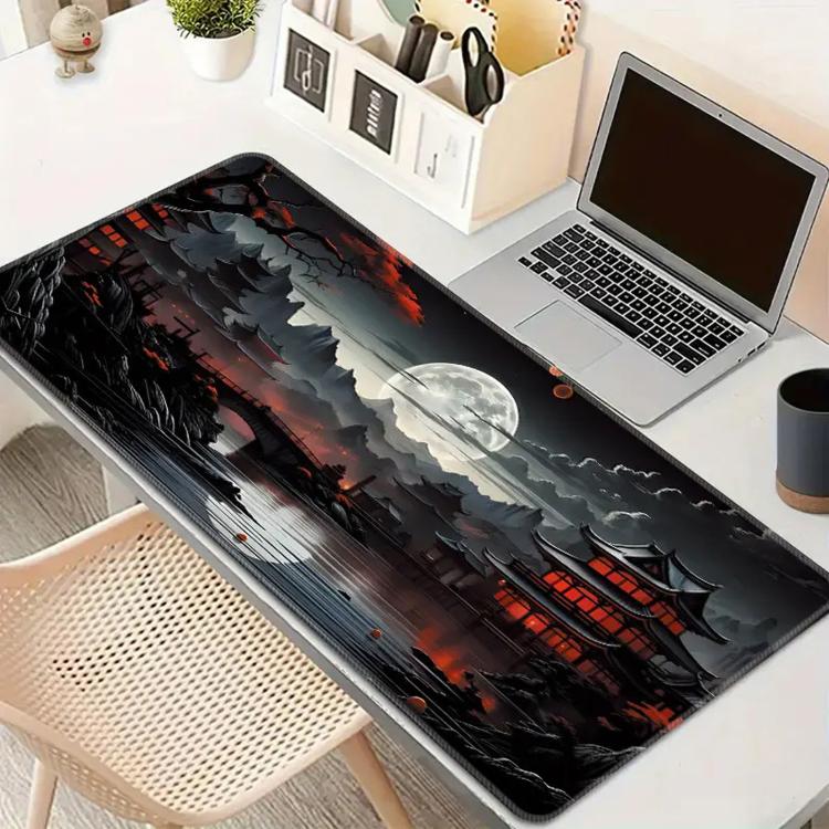 Stain-Resistant Ancient Landscape Mouse Pad, E-Sports Gaming Keyboard Desk Mat