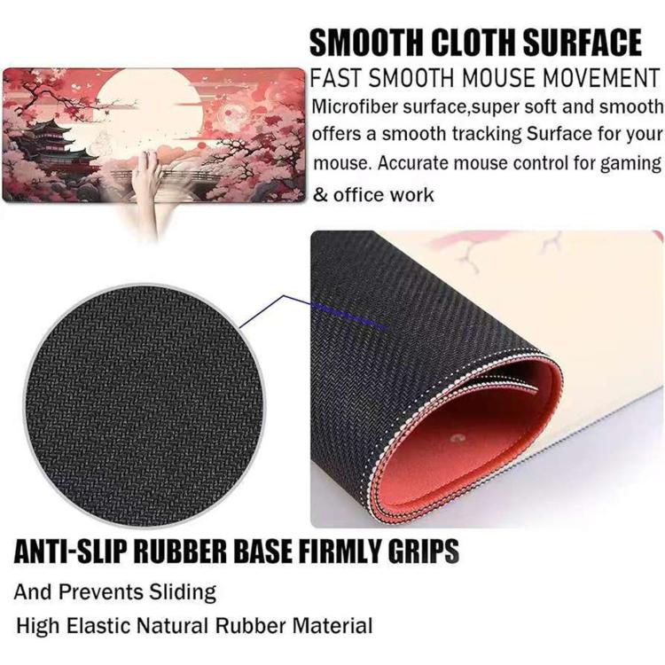 Stain-Resistant Ancient Landscape Mouse Pad, E-Sports Gaming Keyboard Desk Mat