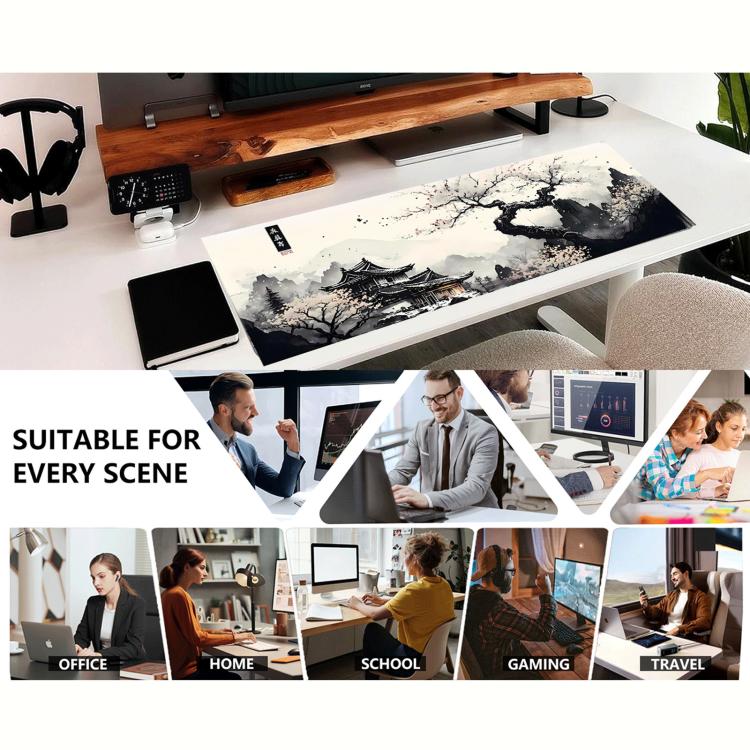 Stain-Resistant Ancient Landscape Mouse Pad, E-Sports Gaming Keyboard Desk Mat