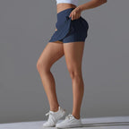 High-Waisted Form-Fitting Two-Piece Style Tennis Skirt With Back Pockets