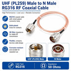 UHF Male To N-Type Male RG316 Extension Cable RF Coaxial Cable — view 9