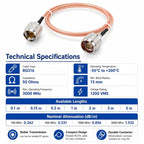 UHF Male To N-Type Male RG316 Extension Cable RF Coaxial Cable — view 10