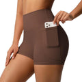 High-waisted Tight-fitting Yoga Shorts Three-quarter Length With Pockets