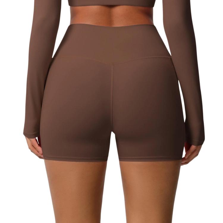 High-waisted Tight-fitting Yoga Shorts Three-quarter Length With Pockets