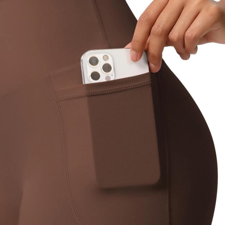 High-waisted Tight-fitting Yoga Shorts Three-quarter Length With Pockets