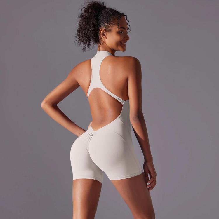 High-Intensity Tight-Fitting Backless Bodysuit/Yoga Wear — L