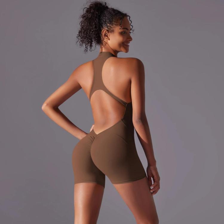 High-Intensity Tight-Fitting Backless Bodysuit/Yoga Wear — Deep Blue