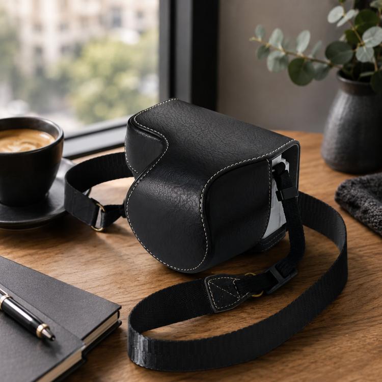 For Sony ZV-E10 II / ZV-E10M2 PU Leather Camera Case Bag Protective Half Body Cover With Shoulder Strap — view 9