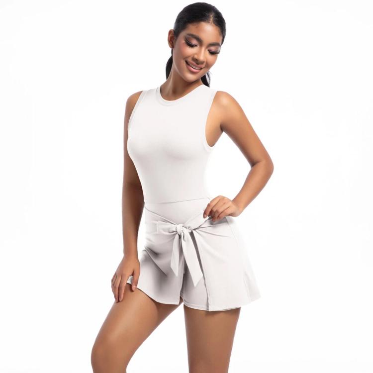 Anti-Exposure Tennis Skirt Bodysuit Breathable Fitness Yoga Wear