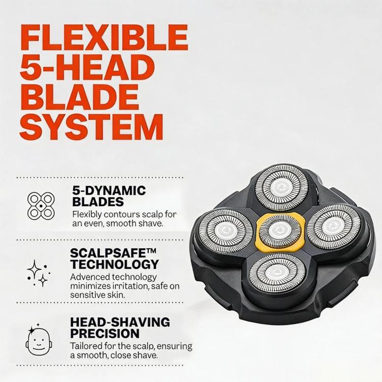 Replacement Head For Microtouch Titanium 5-Head Blade System For Bald Men Electric Shaver — view 3