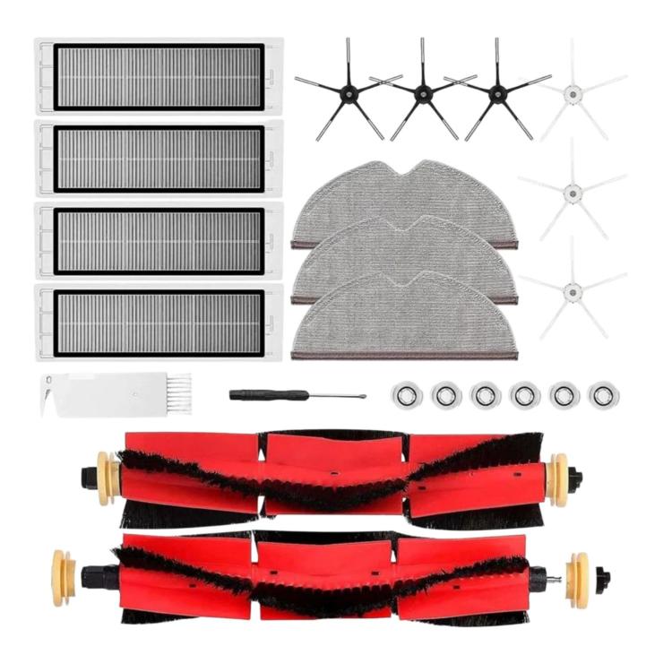 For Xiaomi Roborock S50 / S51 / S55 / S60 / S65 / S5 / S6 Robot Vacuum Cleaner Replacement Parts Removable Main Brush — 2+4+2+6+6+1 Black Edge Brush