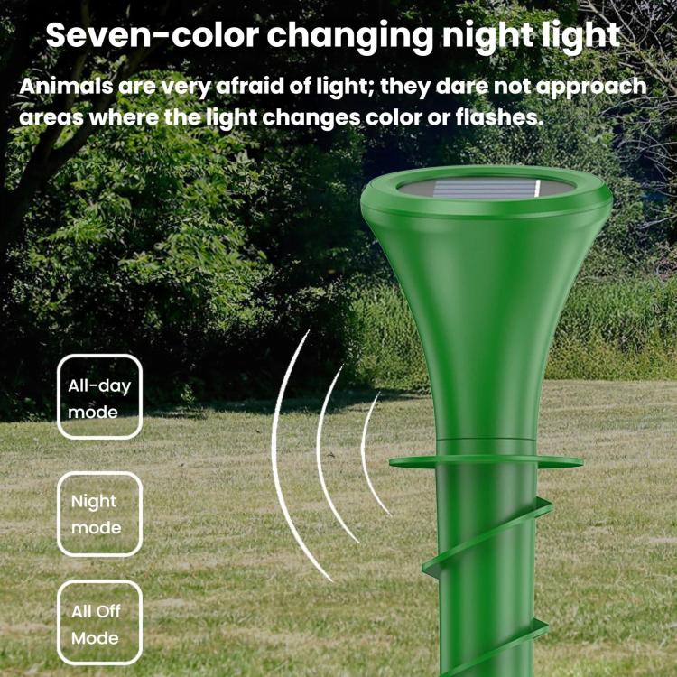 Solar Ground-Plug Animal Repeller With Color Ambient Light, Vibration & Infrared Detection Rat Repellent — view 5