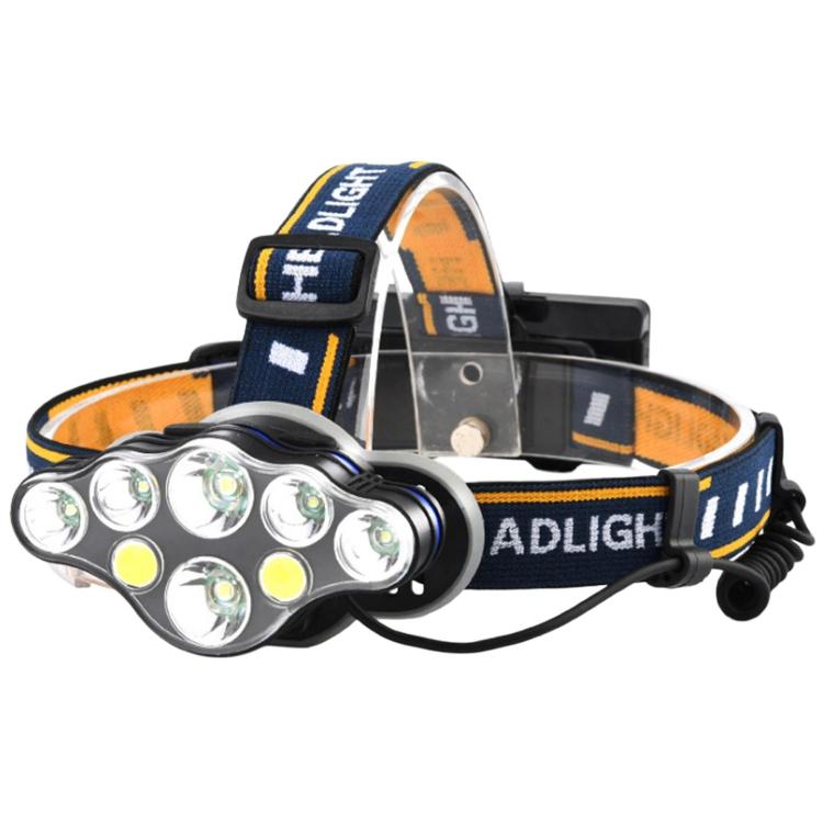 KC08 8LED Outdoor T6 High-Power Head-Mounted Flashlight, Waterproof COB Floodlight Headlamp For Camping & Night Fishing — KC08 No Battery