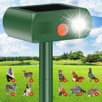 Solar Animal Repeller Outdoor Ultrasonic Cat Deterrent Yard with PIR Motion Sensor 4 Modes Ultrasonic Bird Deterrent Garden Dog Repeller with LED Flashing Light