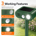 Solar Animal Repeller Outdoor Ultrasonic Cat Deterrent Yard with PIR Motion Sensor 4 Modes Ultrasonic Bird Deterrent Garden Dog Repeller with LED Flashing Light — view 3