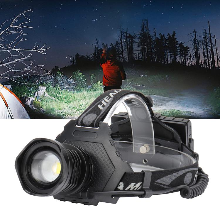 F621 Telescopic Zoom XHP70 High-Power Headlamp, LED Outdoor Floodlight Headlight