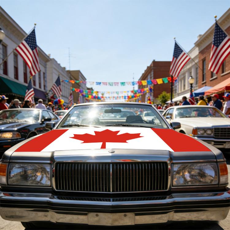 USA-Canada-Mexico World Cup Cheering Flag Dustproof Car Cover