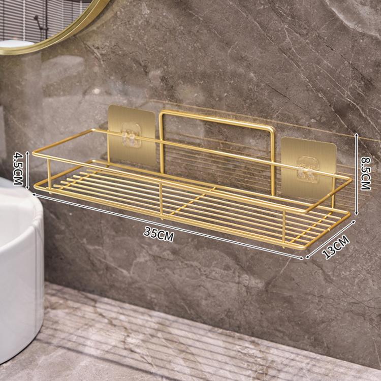 Iron Bathroom Storage Rack, Drill-Free Wall-Mounted Toilet Organizer — Small