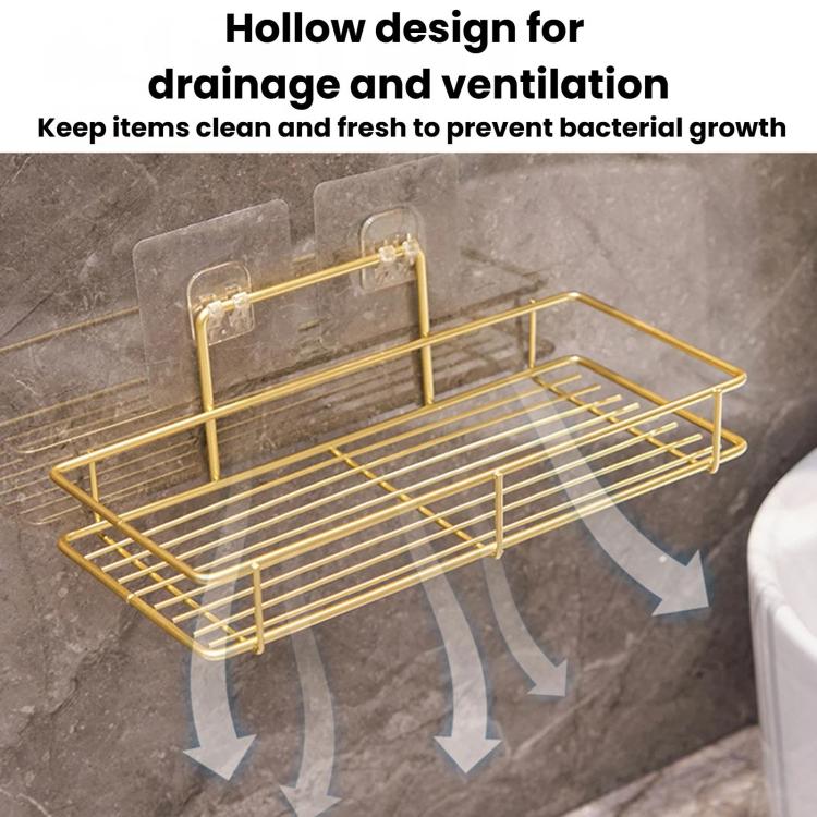 Iron Bathroom Storage Rack, Drill-Free Wall-Mounted Toilet Organizer — view 5