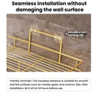 Iron Bathroom Storage Rack, Drill-Free Wall-Mounted Toilet Organizer — view 8