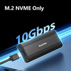 SSD Enclosure 10Gbps Aluminum USB-C 3.2 Solid State Drives, Supports Max 8TB