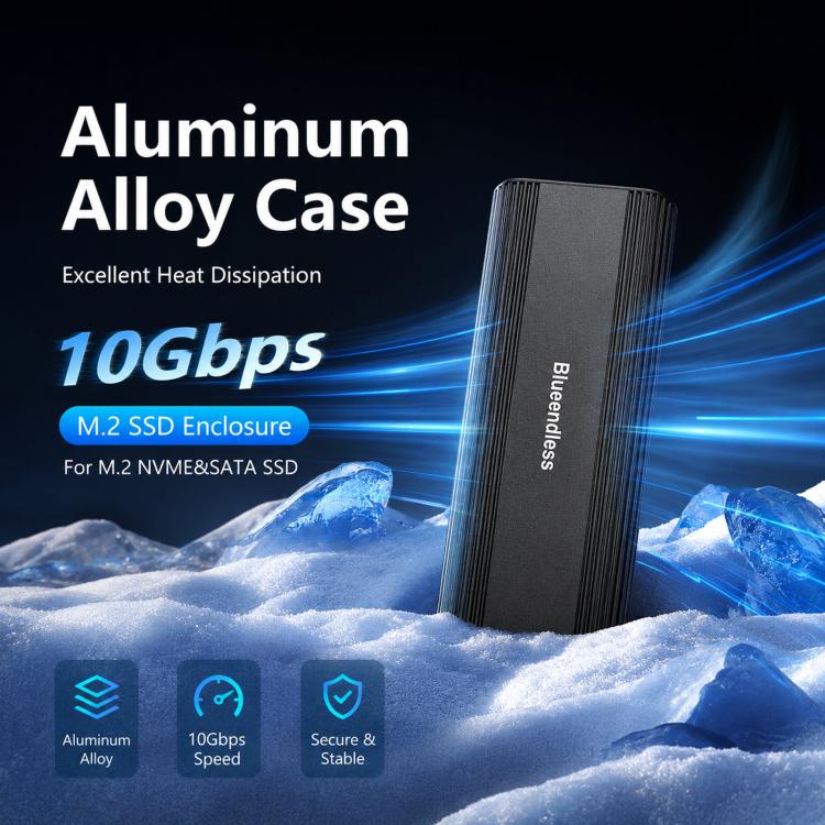 SSD Enclosure 10Gbps Aluminum USB-C 3.2 Solid State Drives, Supports Max 8TB — view 7