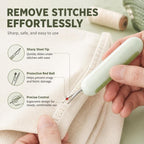 2-in-1 Seam Ripper and Needle Threader, Retractable Stitch Remover Tool for Hand Sewing, Double-Headed Threader & Seam Cutter — view 4