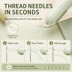 2-in-1 Seam Ripper and Needle Threader, Retractable Stitch Remover Tool for Hand Sewing, Double-Headed Threader & Seam Cutter — view 5