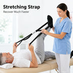 74.8-inch 10-Loop Yoga Stretch Strap Non-Elastic Stretching Strap for Physical Therapy, Hamstring Stretching, Pilates