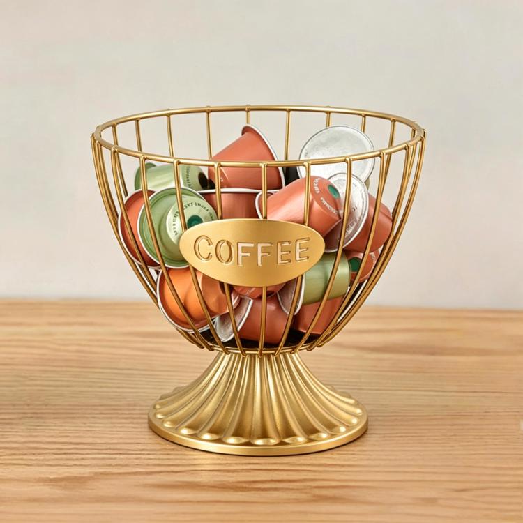 Metal Coffee Capsule Storage Rack, Large-Capacity Snack & Candy Organizer