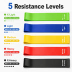 5-in-1 Resistance Loop Bands TPE Exercise Bands Workout Set with Storage Bag