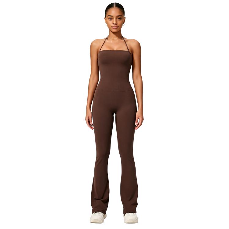 Hip-Lift Halter One-Piece Yoga Jumpsuit, Women Casual Flared Fitness Yoga Outfit — view 30
