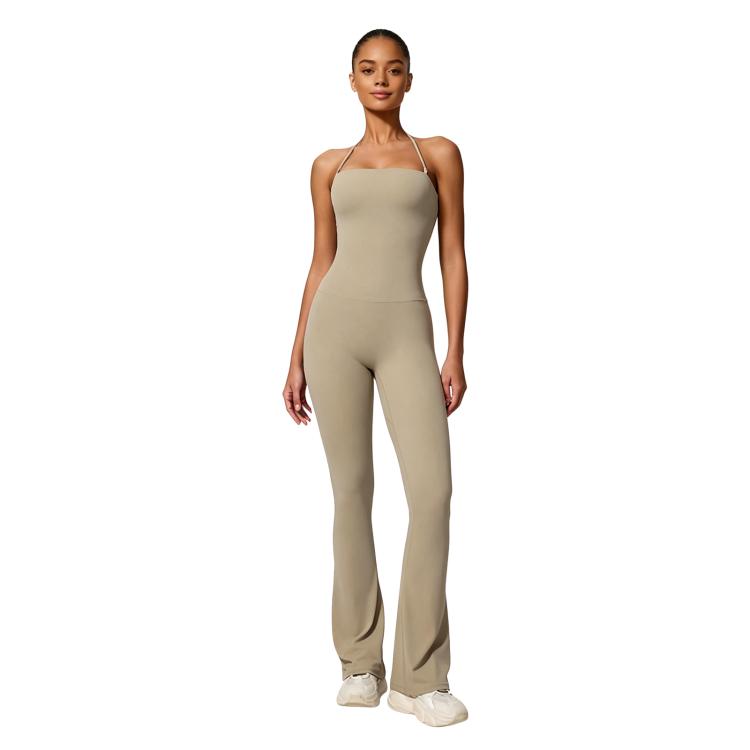 Hip-Lift Halter One-Piece Yoga Jumpsuit, Women Casual Flared Fitness Yoga Outfit — view 27