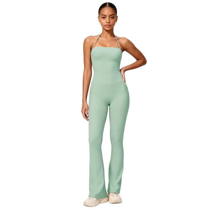Hip-Lift Halter One-Piece Yoga Jumpsuit, Women Casual Flared Fitness Yoga Outfit — view 24
