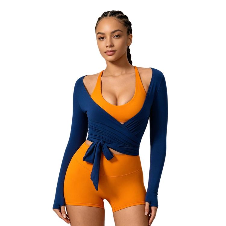Women Long-Sleeve Slim-Fit Yoga Top, Quick-Dry Pilates Fitness Shirt Sports Cover-Up — view 18