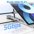 8-In-1 Laptop Stand With USB-C Hub Laptop Riser With Gigabit Ethernet, 4K HDMI, 2 USB 3.0, SD/TF, 100W PD, Foldable Portable Docking Station — view 4