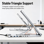 8-In-1 Laptop Stand With USB-C Hub Laptop Riser With Gigabit Ethernet, 4K HDMI, 2 USB 3.0, SD/TF, 100W PD, Foldable Portable Docking Station — view 5
