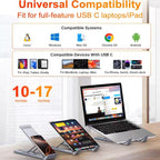 8-In-1 Laptop Stand With USB-C Hub Laptop Riser With Gigabit Ethernet, 4K HDMI, 2 USB 3.0, SD/TF, 100W PD, Foldable Portable Docking Station — view 7