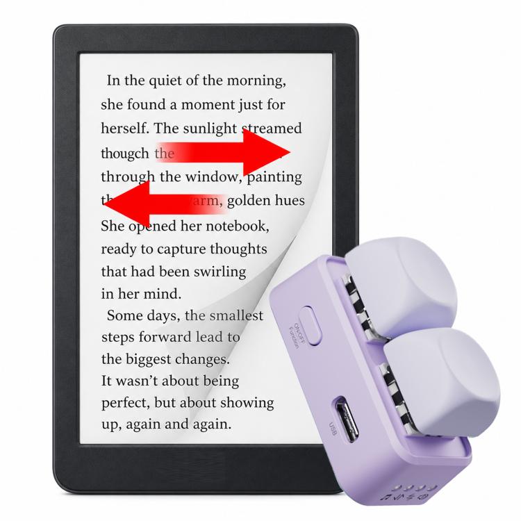 Hanlinyue 2-Key High-Speed Switch Keyboard Bluetooth Page Turner — Purple For KOBO