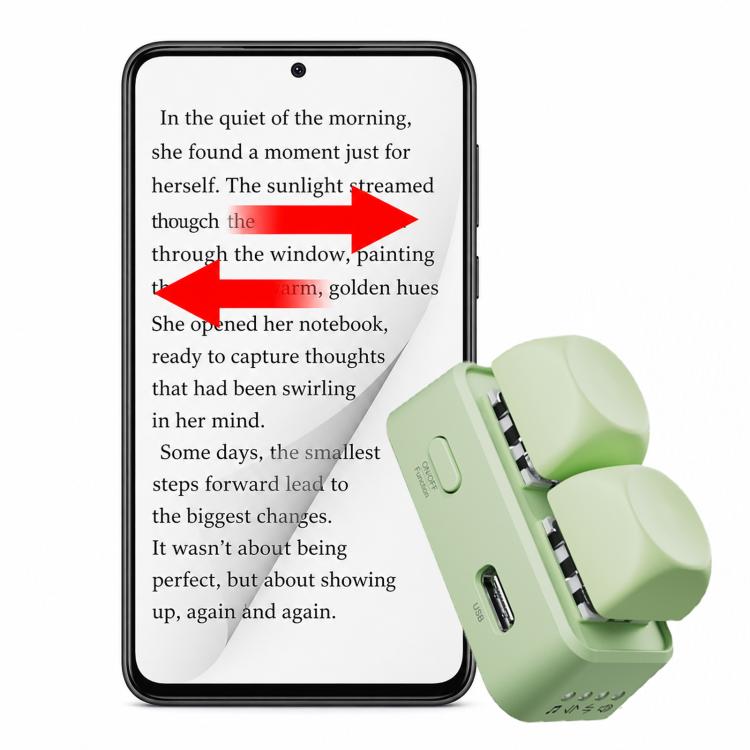 Hanlinyue 2-Key High-Speed Switch Keyboard Bluetooth Page Turner — Green For Phone