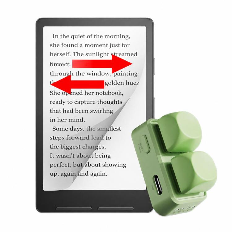 Hanlinyue 2-Key High-Speed Switch Keyboard Bluetooth Page Turner — Green For E-book