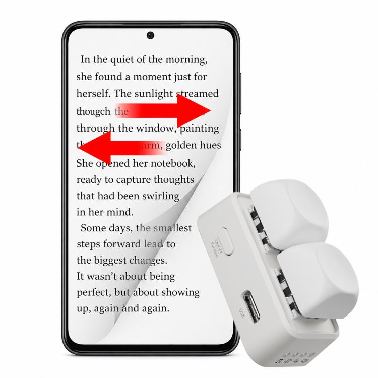Hanlinyue 2-Key High-Speed Switch Keyboard Bluetooth Page Turner — White For Phone
