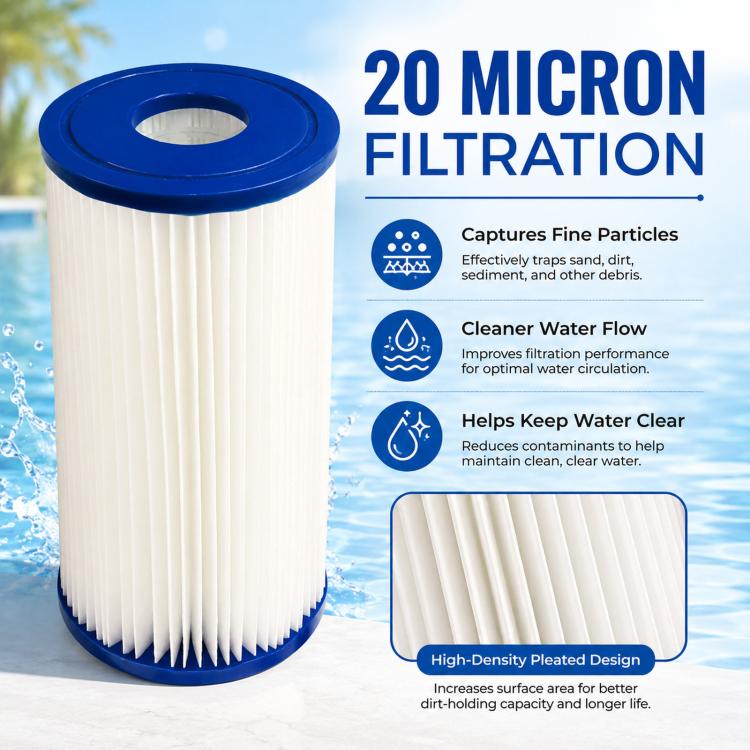 2pcs 20-micron Chiller Swimming Pool Pleated Filter Cartridge