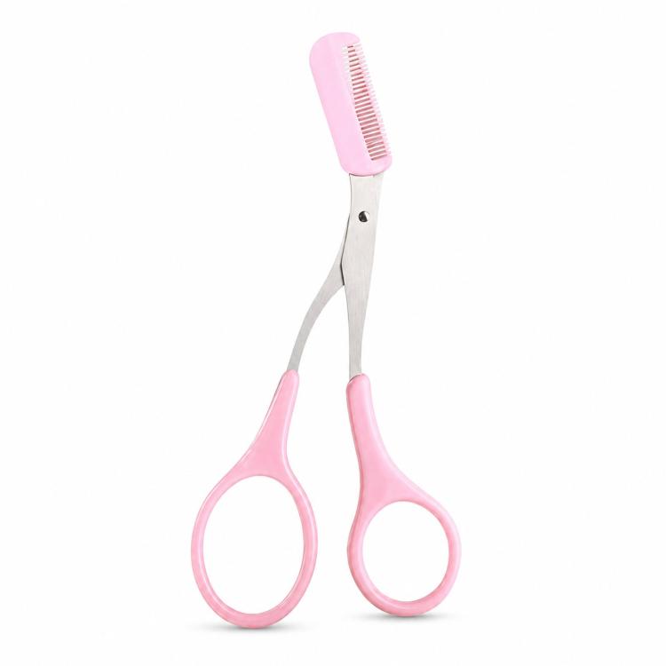Eyebrow Scissors with Comb 2-in-1 Stainless Steel Curved Eyebrow Trimmer Scissors Beauty Shears for Women — view 2